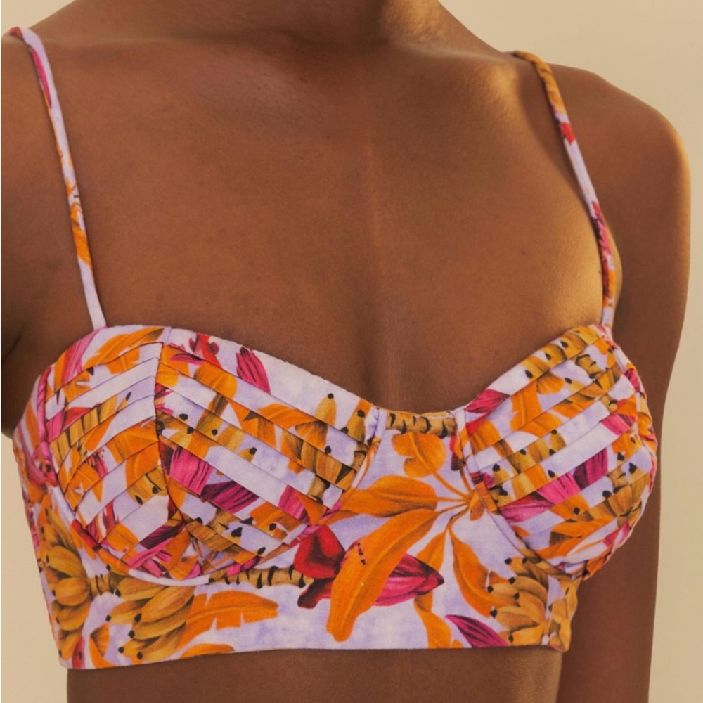 FARM RIO Banana Pingo Printed Bralette Top - Picture 8 of 11